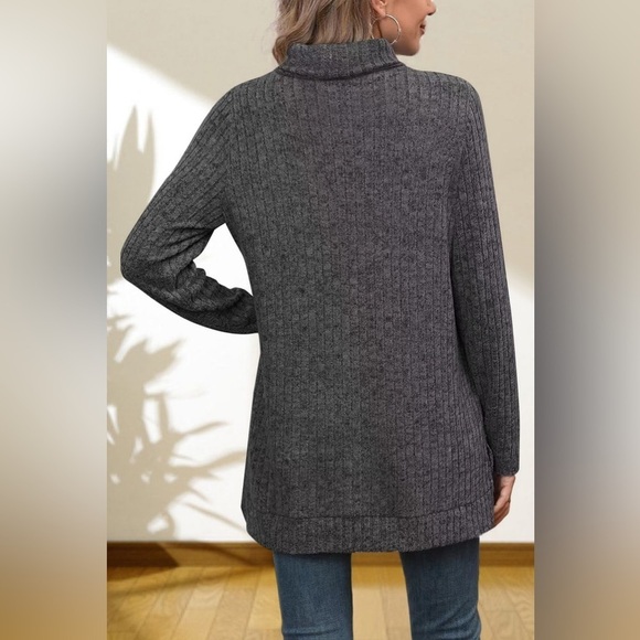 Gentle Slope High Low Thick Turtleneck Sweater - Picture 4 of 5